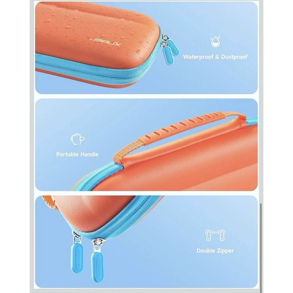 JSAUX Slim Carrying Case‎ for Nintendo Switch 2 Portable w/10 Game Slots Orange